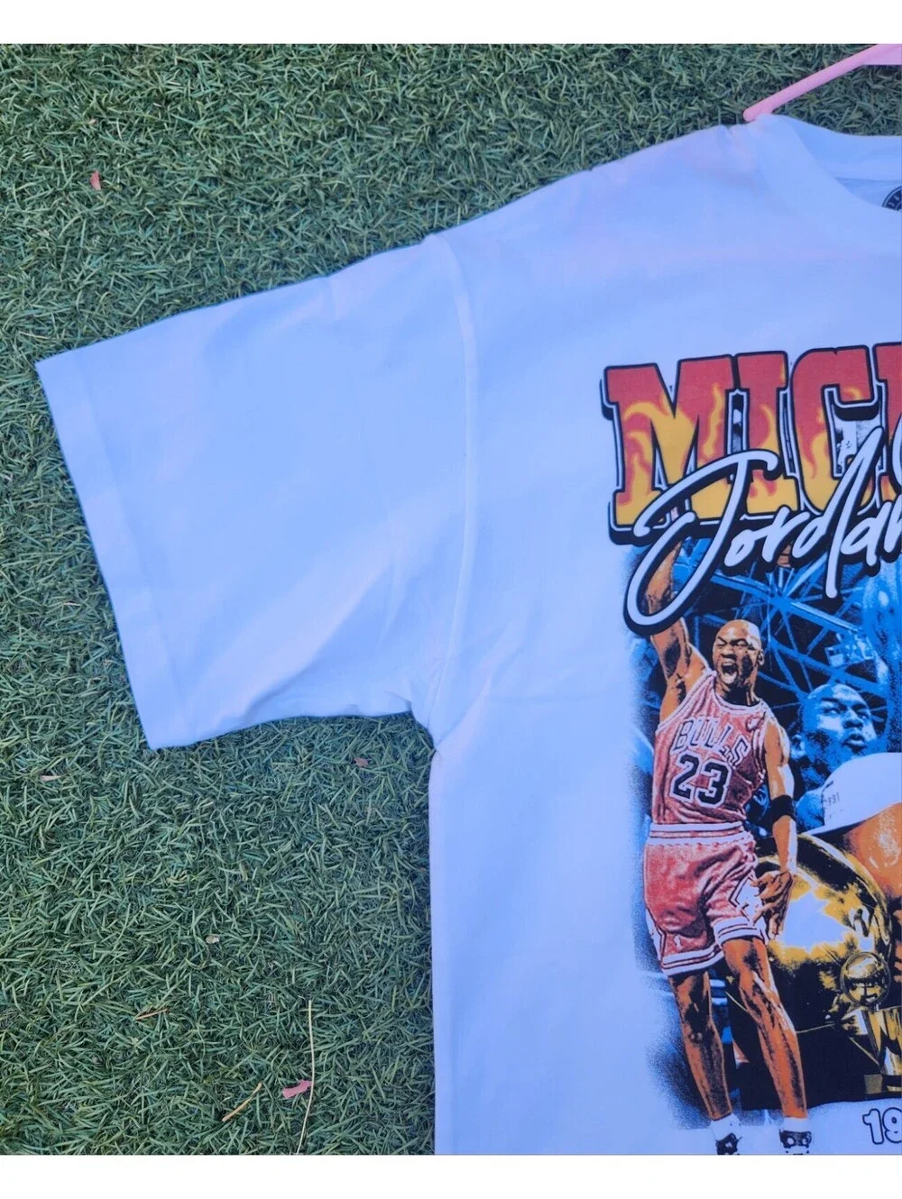 Vintage Style Michael Jordan Chicago Bulls White Oversized Shirt Size XL NWOT